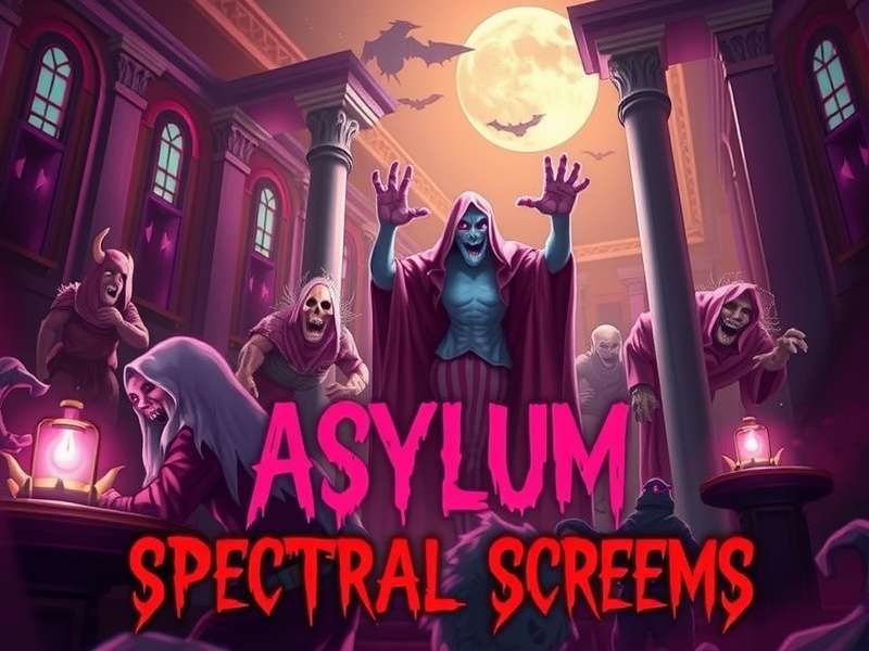 Asylum Spectral Screams game banner featuring spectral entities in an asylum